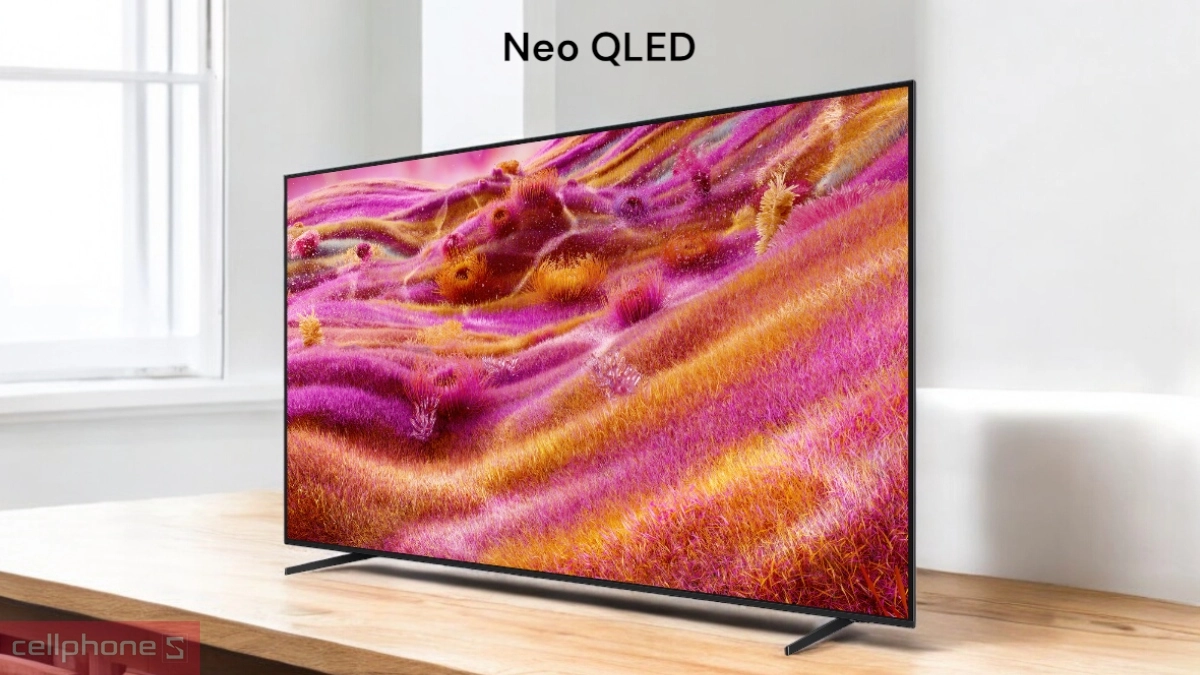 Dòng TV Samsung Neo QLED là phiên bản TV nâng cấp của QLED, giúp hình ảnh màu sắc rực rỡ và hiệu suất HDR vượt trội