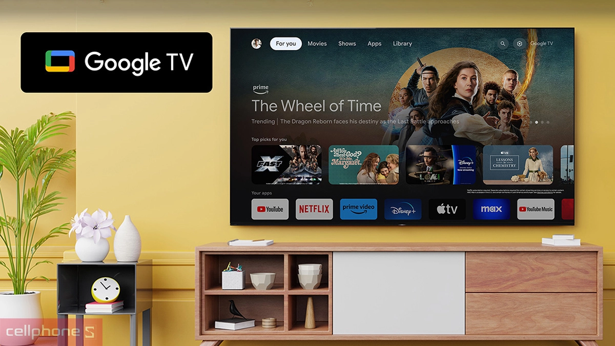 Hệ điều hành, trợ lý ảo của Google tivi Sony Mini LED 4K 55 inch (K-55XR50)