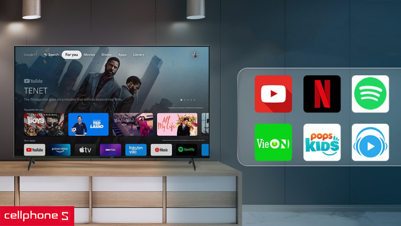 Hệ điều hành Google TV thân thiện, dễ dùng