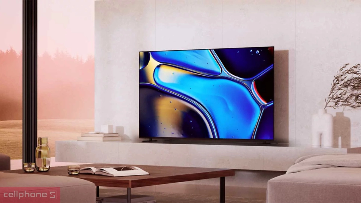 Tivi Sony hiển thị rõ ràng trong phòng nhiều ánh sáng tự nhiên