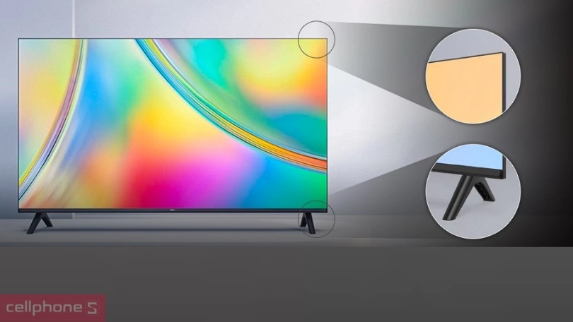 Thiết kế, kích thước hiển thị của Smart tivi TCL FHD 40S5400A 40 inch 2024
