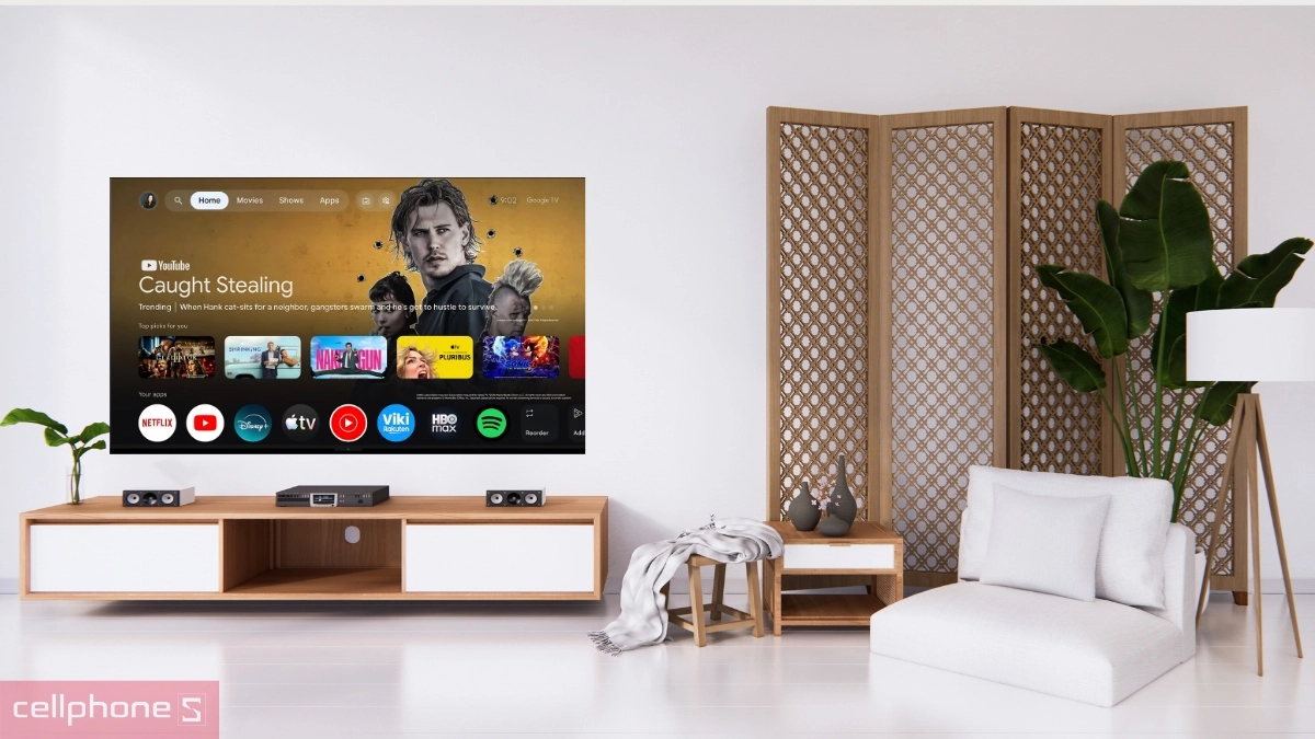 Nền tảng Google TV thân thiện trên Google Tivi TCL QD Mini LED 4K 55 inch 2026 (55A400M)