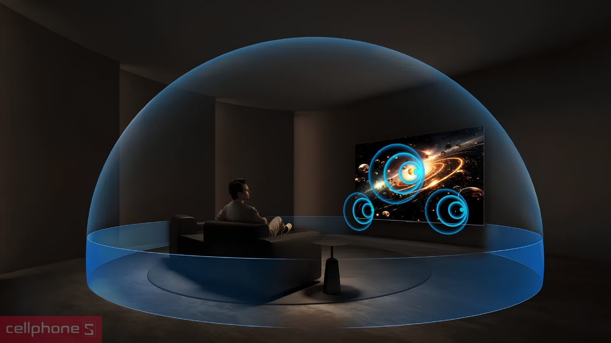 Hệ thống loa ONKYO 2.1 kênh trên Google Tivi TCL QD-Mini LED 4K 65 inch 2026 (65P8LS)