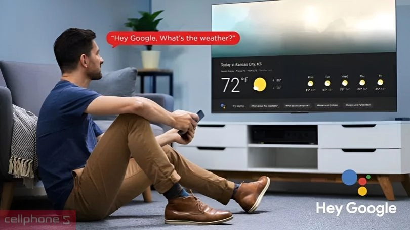 Trợ lý ảo, điều khiển qua app trên Google Tivi TCL QLED 65C655 4K 65 inch 2024
