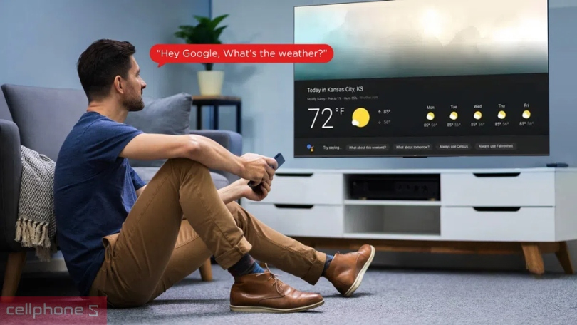 Trợ lý ảo và khả năng điều khiển của Google Tivi QLED TCL 75C69B 4K 75 inch