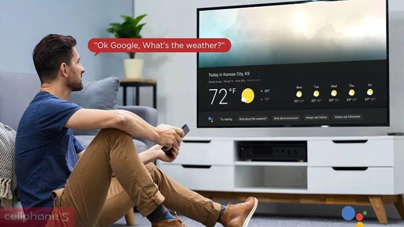 Trợ lý ảo, điều khiển qua app trên Google Tivi UHD TCL 75P79B Pro 4K 75 inch