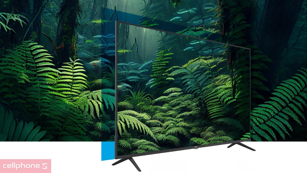 Khung kim loại cứng cáp, màn hình 65 inch tràn viền tinh tế