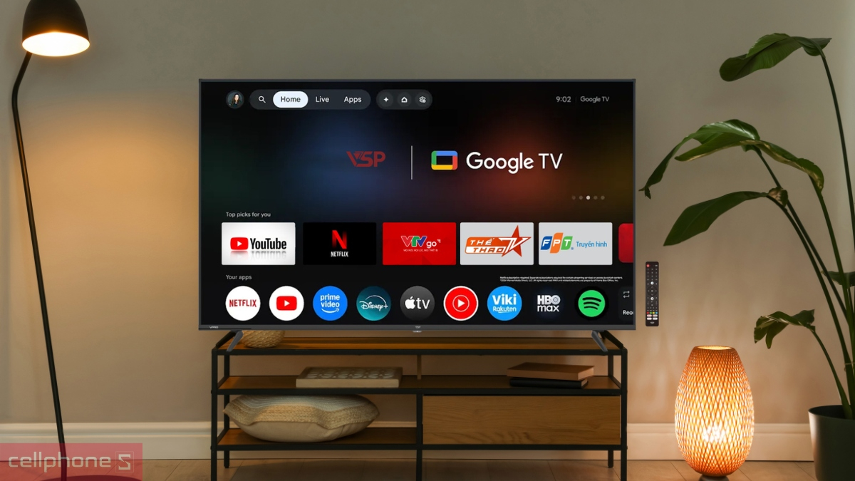 Nền tảng Google trên Smart Tivi VSP QLED UHD 4K 75 inch VUE75GQU01