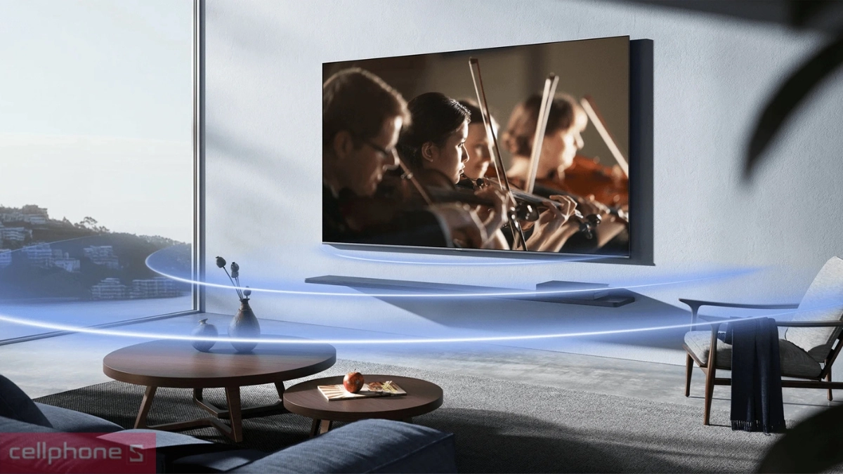 Âm thanh sống động với loa kép 15 Watt tích hợp Dolby Atmos