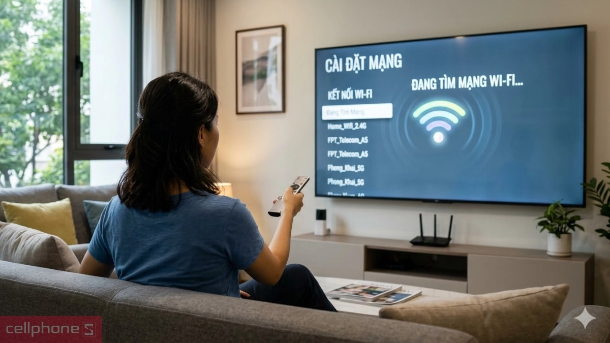 Hướng dẫn kết nối internet Tivi 75 inch