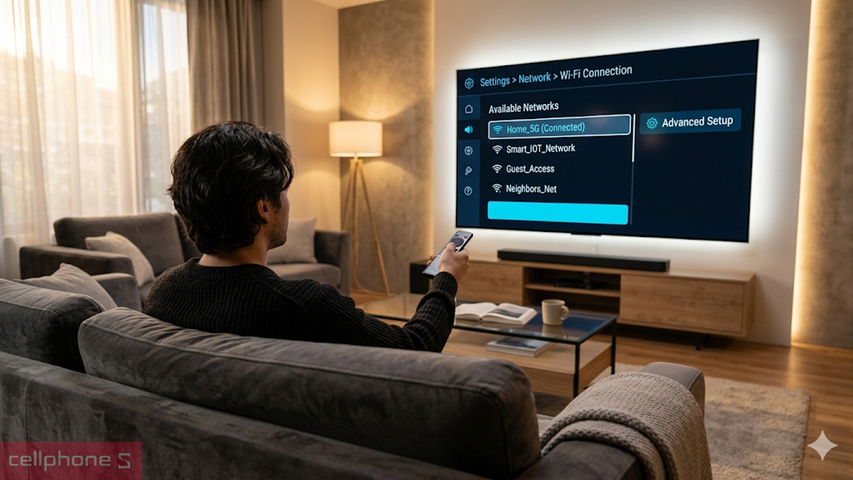 Hướng dẫn kết nối internet Tivi 98 inch