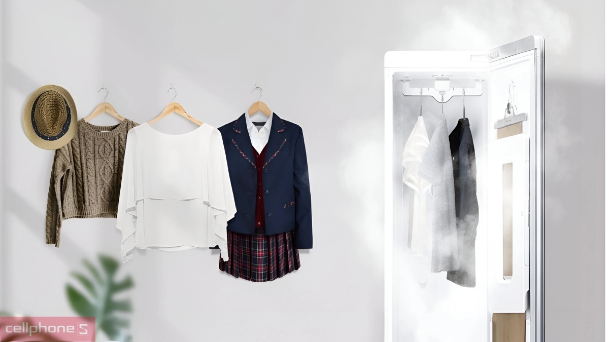 Kích thước tủ chăm sóc quần áo thông minh LG Styler 3 móc Inverter S3MFC