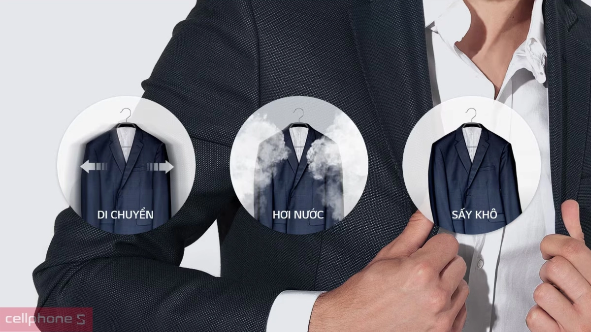 Khả năng khử trùng của tủ chăm sóc quần áo thông minh LG Styler 3 móc Inverter S3MFC