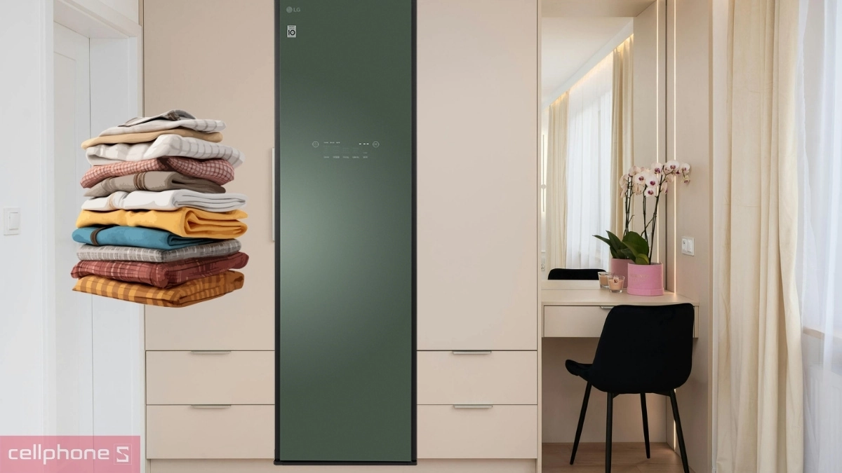 Sức chứa tủ chăm sóc quần áo thông minh LG Styler 5 móc Inverter S5GOC