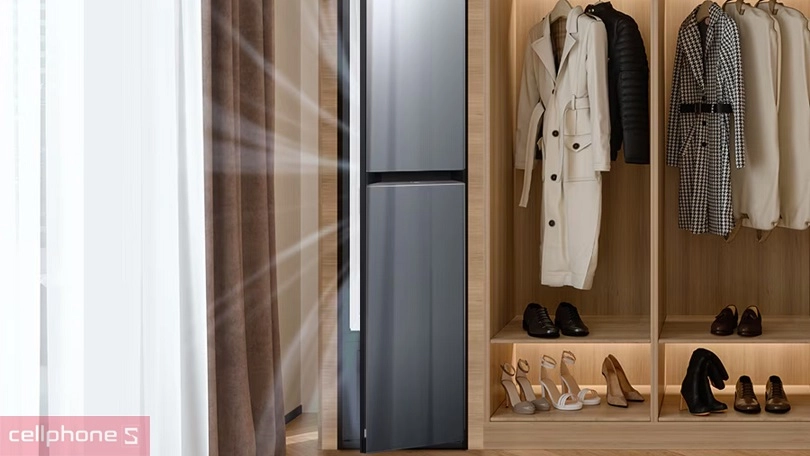 Hệ thống sấy tủ chăm sóc quần áo thông minh Samsung Bespoke 3 móc DF18CB8600ERSV