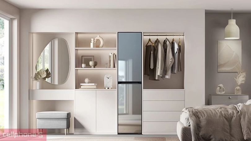 Thiết kế tủ chăm sóc quần áo thông minh Samsung Bespoke 3 móc DF18CB8600ERSV