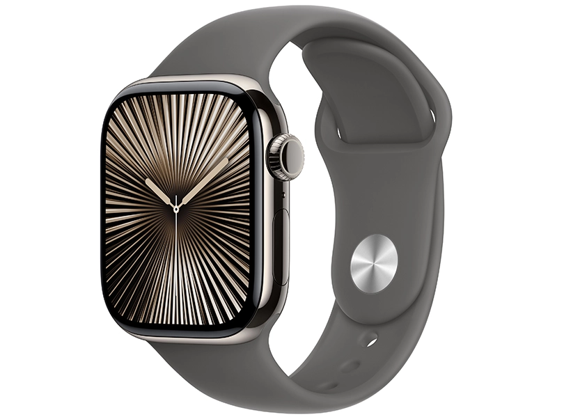 Apple Watch Series 10 42mm (4G) viền titan dây cao su size M/L - Titan bền bỉ, màn hình lớn hơn