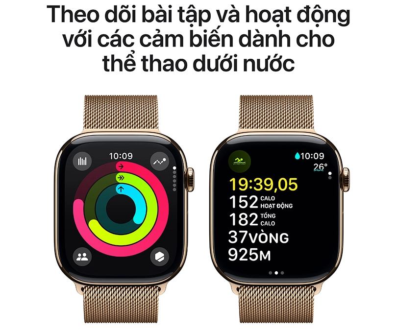 Apple Watch Series 10 46mm 4G Viền Titan Dây Thép Size S/M