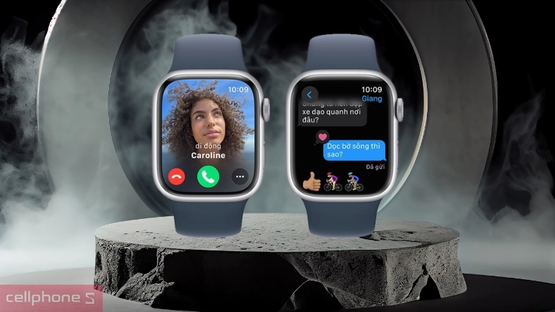 Apple Watch Series 9 41mm 4G viền nhôm dây cao su M/L – Sử dụng độc lập, thông minh