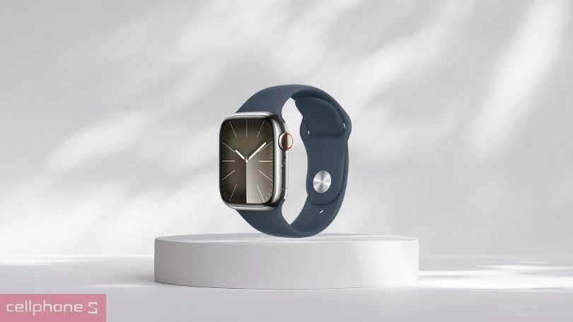 Apple Watch Series 9 41mm 4G viền thép dây cao su M/L kháng nước 5ATM