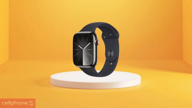 Apple Watch Series 9 41mm 4G viền thép dây cao su M/L kháng nước 5ATM