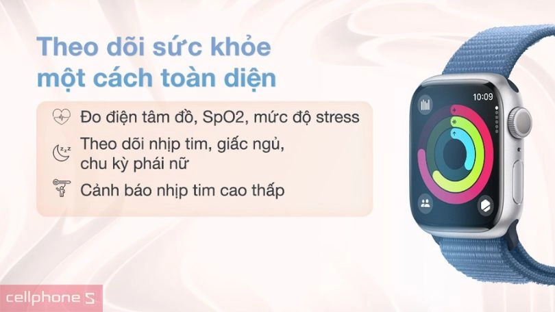 Apple Watch Series 9 45mm (4G) viền nhôm dây vải - Phong cách, đa dụng