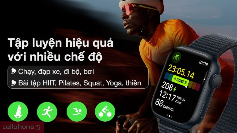 Hỗ trợ vô vàn chế độ tập luyện và định vị chính xác