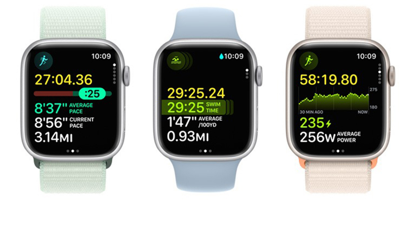 Thiết kế Apple Watch Series 9 45mm 4G viền thép dây cao su