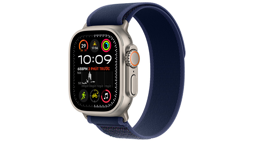 Thiết kế Apple Watch Ultra 2 2024 49mm 4G Viền Titan Dây Trail Size M/L