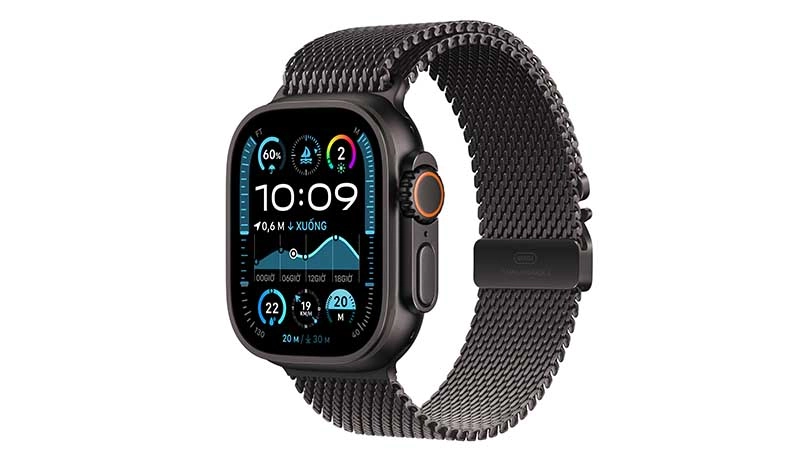 Dây đeo Apple Watch Ultra 2 2024 49mm 4G viền titan đen dây titan