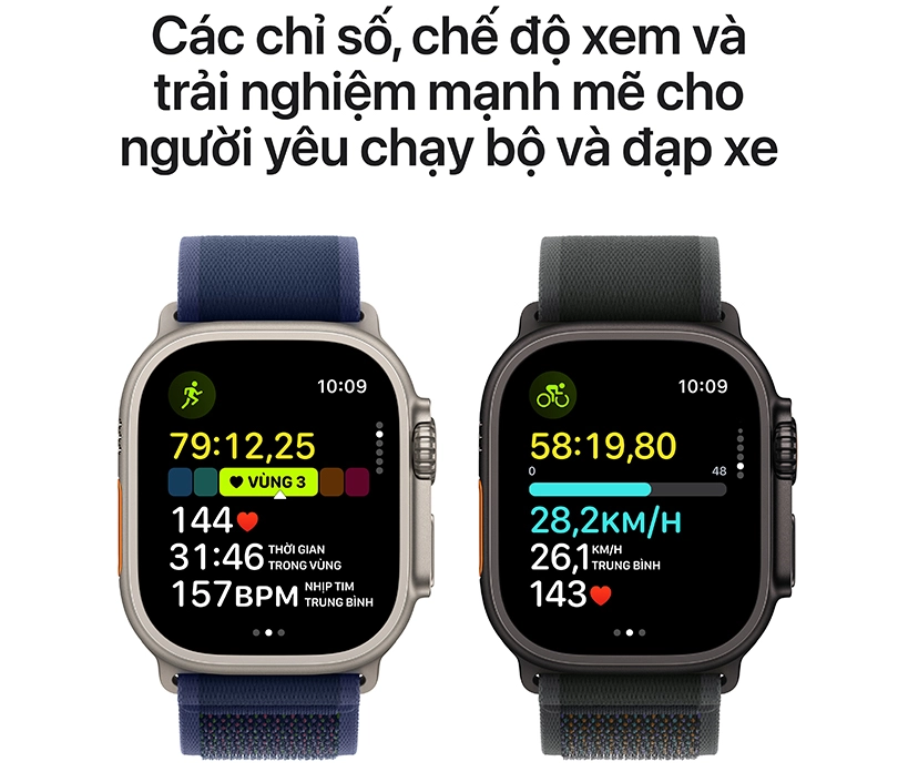 Apple Watch Ultra 2 2024 49mm 4G viền Titan dây Trail - Bền bỉ, phù hợp cho các môn thể thao và luyện tập