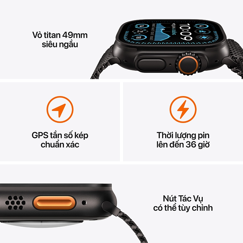 Vì sao nên mua Apple Watch Ultra 2 2024 49mm 4G viền Titan dây Trail?