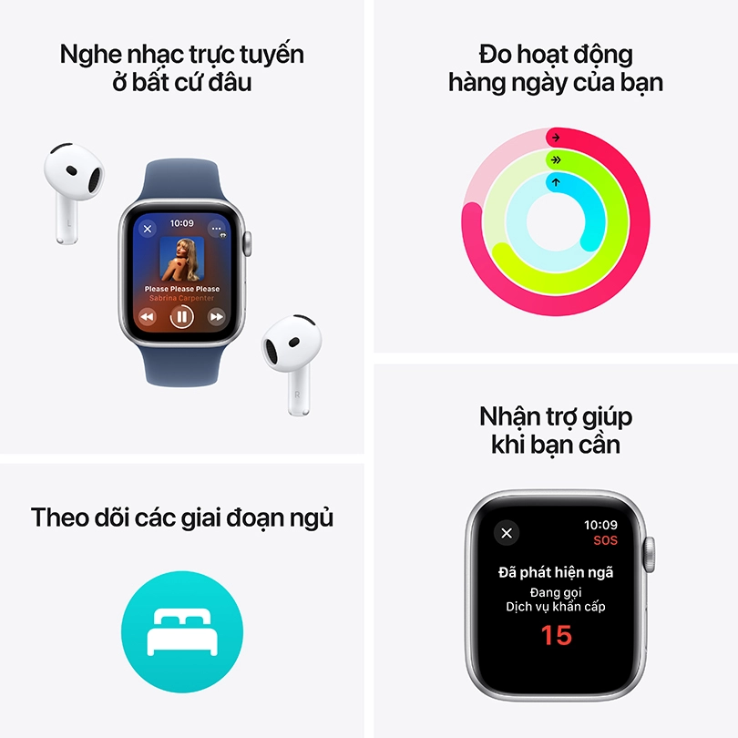 Apple Watch SE 2 2024 40mm viền nhôm dây cao su - Nâng cao sức khỏe, khẳng định đẳng cấp