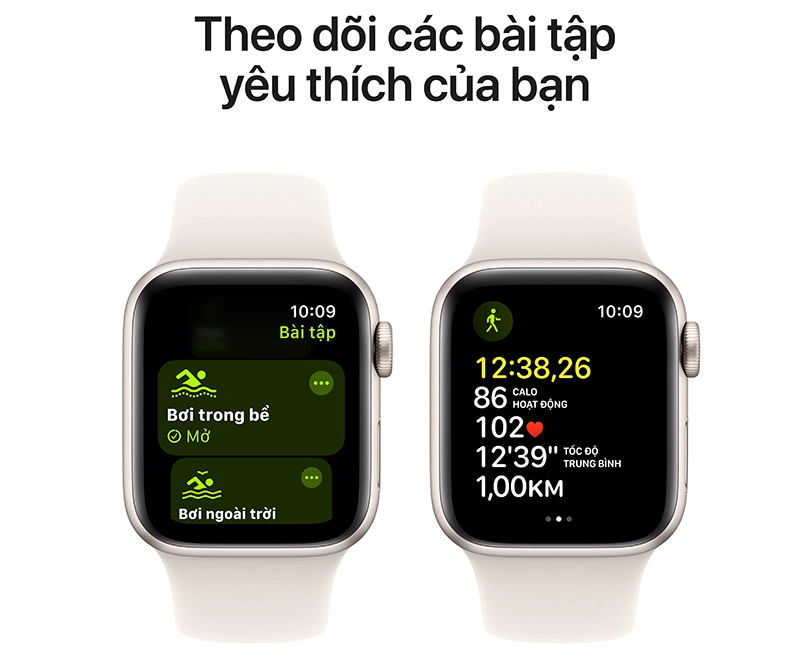 Apple Watch SE 2 2024 40mm viền nhôm dây cao su size M/L - Thiết kế thanh lịch