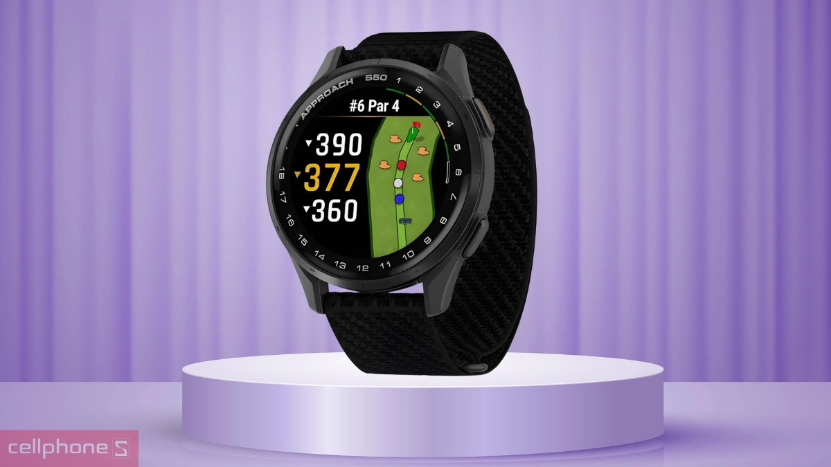 Thiết kế, độ bền, khả năng kháng nước của đồng hồ thông minh Garmin Approach S50 Dây Nylon