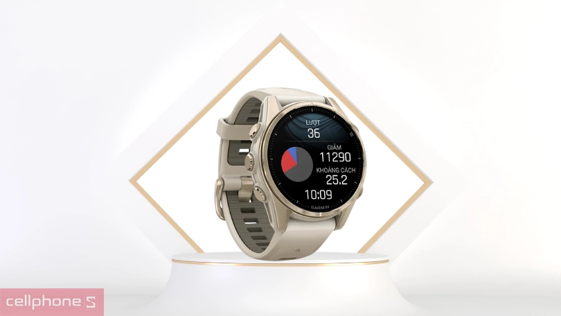 Đồng hồ thông minh Garmin Fenix 8 43mm Sapphire Viền Thép