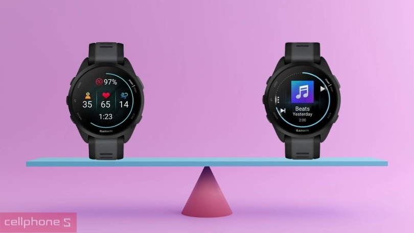 So sánh sự khác biệt của Garmin Forerunner 165 và phiên bản 165 Music