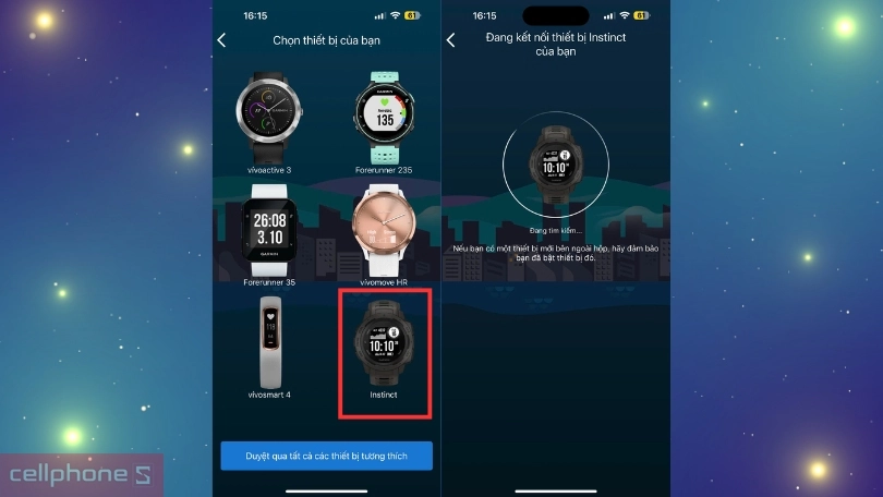 Hướng dẫn kết nối đồng hồ thông minh Garmin Instinct 3 với app chi tiết