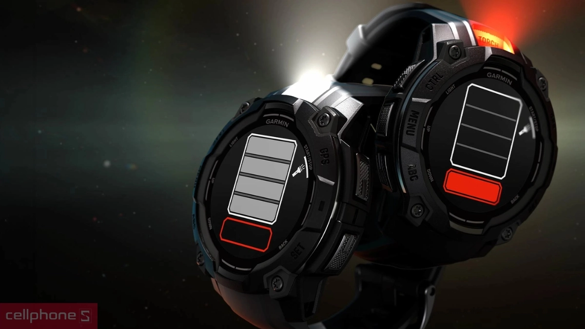 Chip xử lý hiện đại của đồng hồ thông minh Garmin Instinct 3 Supernova Solar