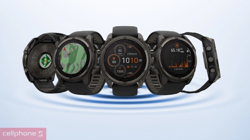 Đồng hồ thông minh Garmin Fenix 8 Solar - Chống nước chuyên nghiệp
