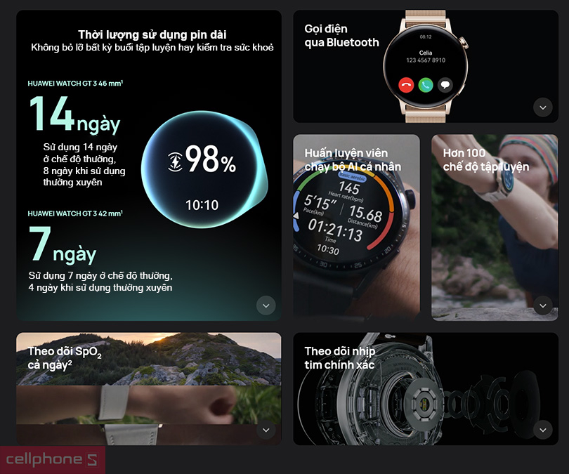 Đồng hồ Huawei Watch GT3 46mm chất lượng, đẳng cấp