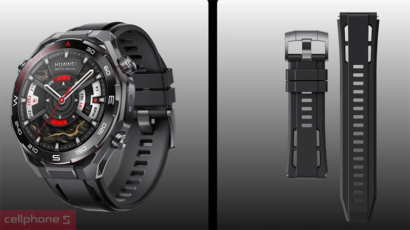 Dây cao su cao cấp cho đồng hồ Huawei Ultimate 2 Phiên bản dây đeo cao su chắn chắn của đồng hồ Huawei Ultimate 2