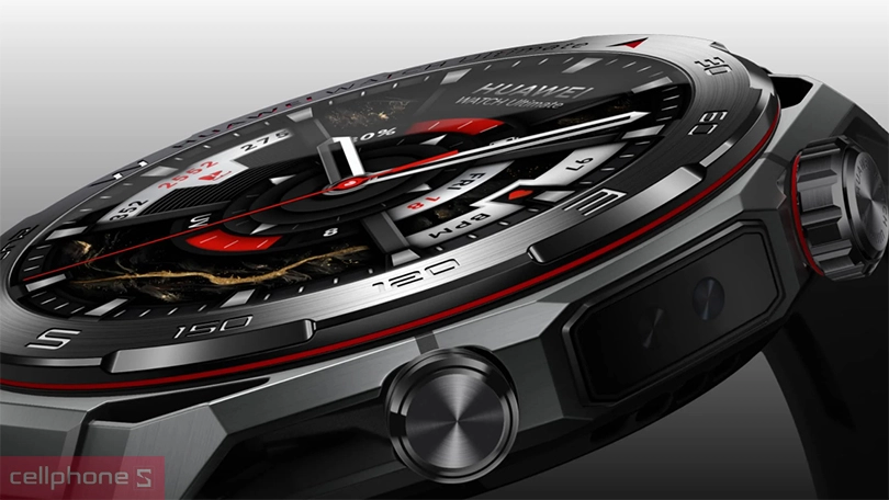 Thiết kế mặt kính sapphire và viền gốm nano Huawei Watch Ultimate 2 Cận cảnh thiết kế mặt kính sapphire và viền gốm nano Huawei Watch Ultimate 2 tăng khả năng chống trầy xước, giữ vẻ sáng bóng lâu dài