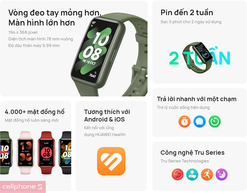 Vòng đeo tay thông minh Huawei Band 7