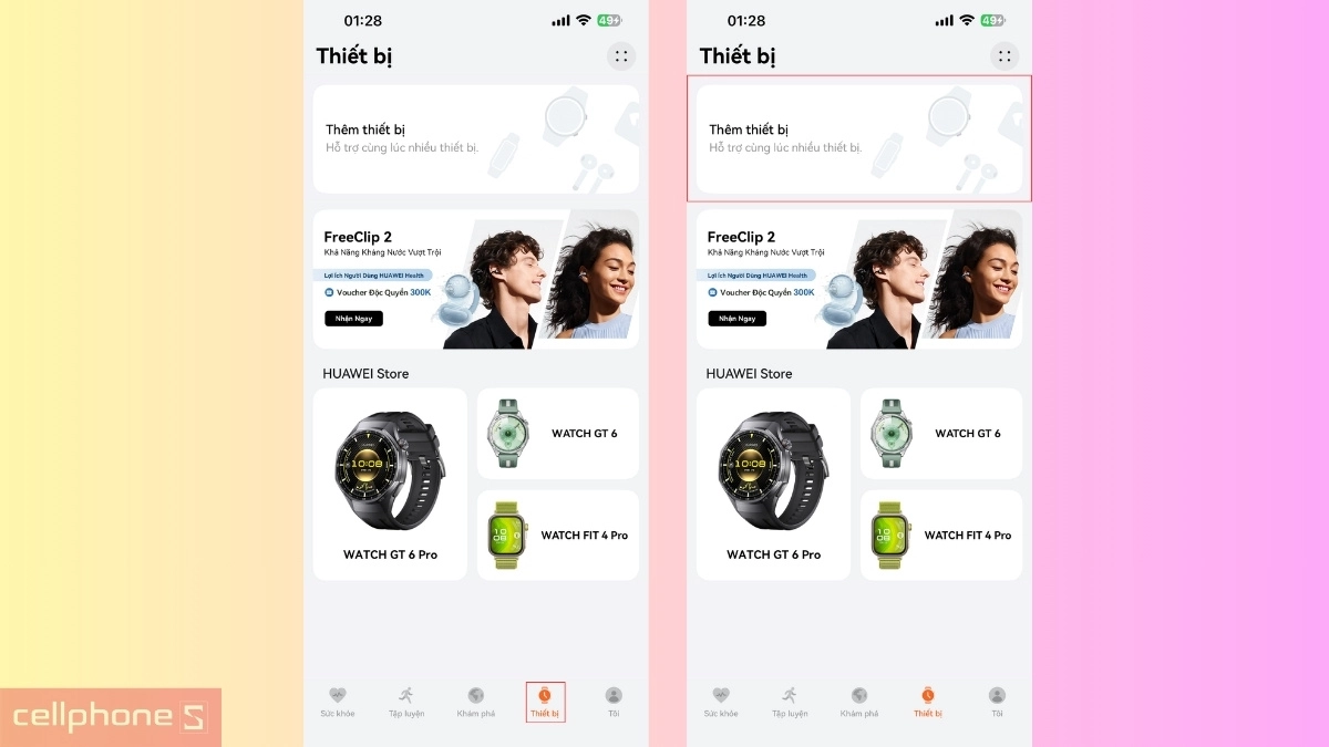 Huawei Health hỗ trợ quét tìm thiết bị tự động