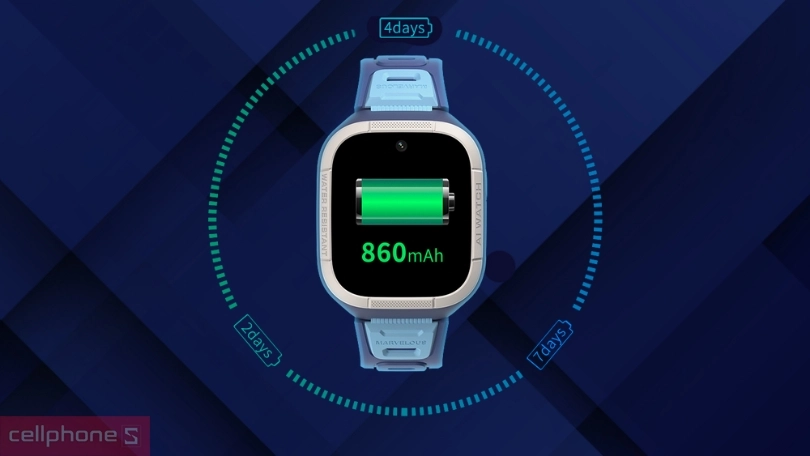 Thời lượng pin của đồng hồ định vị trẻ em Kidcare S6 4G