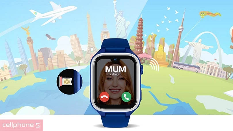 Chức năng gọi điện, gửi tin nhắn, SOS của đồng hồ định vị trẻ em Kidcare Sight S1 4G