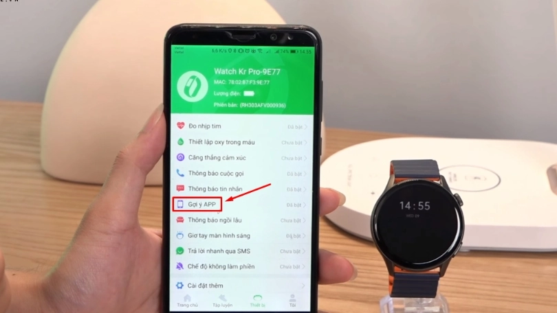 Cách cài đặt thông báo ứng dụng trên đồng hồ thông minh Kieslect KR Pro 2