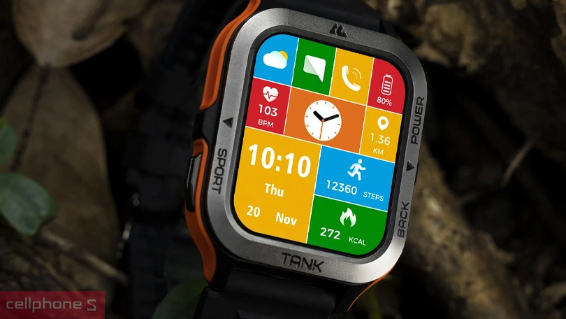 Pin, tính năng nổi bật của đồng hồ thông minh KOSPET Tank M2