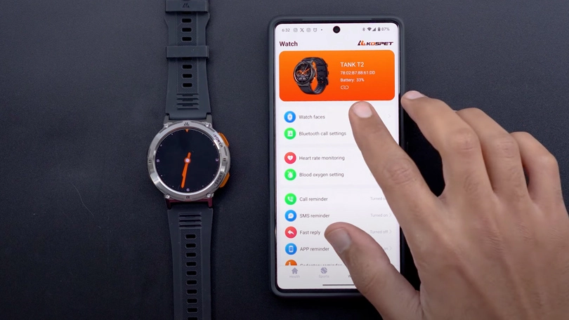 Hướng dẫn kết nối đồng hồ thông minh KOSPET Tank T2 với điện thoại